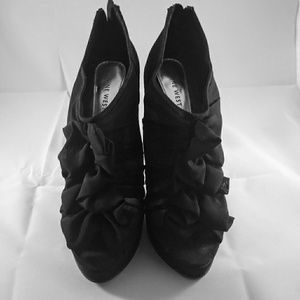 Sheer Ruffles Platform Heels